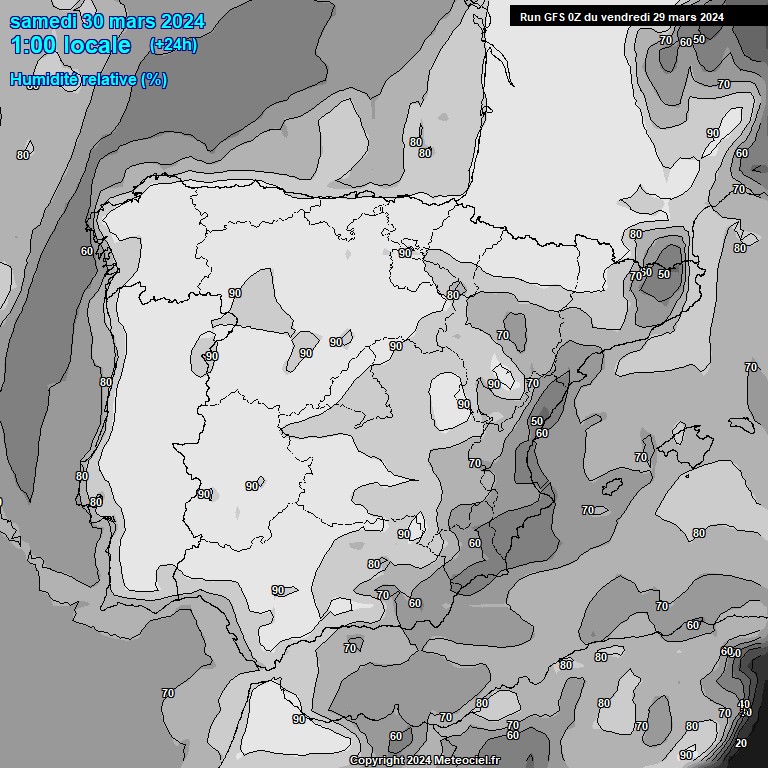 Modele GFS - Carte prvisions 