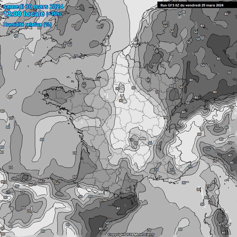 Modele GFS - Carte prvisions 