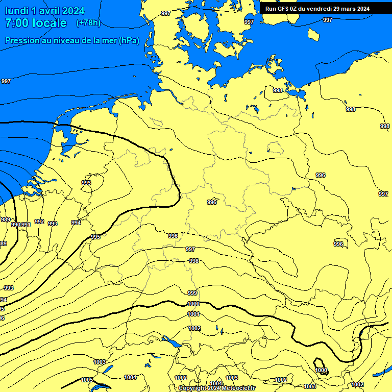 Modele GFS - Carte prvisions 