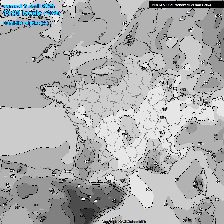 Modele GFS - Carte prvisions 