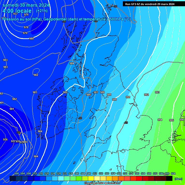 Modele GFS - Carte prvisions 