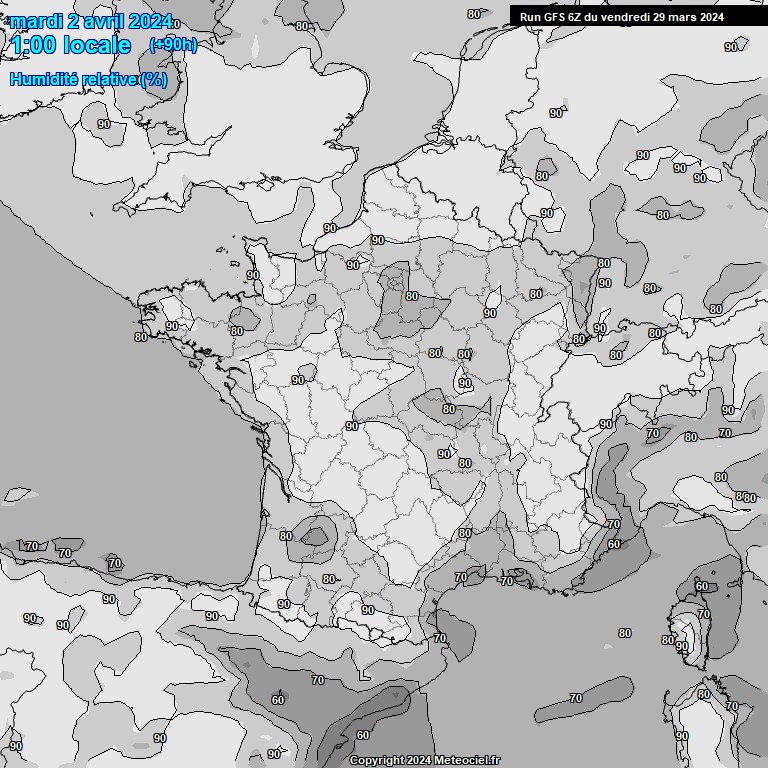 Modele GFS - Carte prvisions 