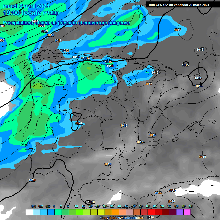 Modele GFS - Carte prvisions 