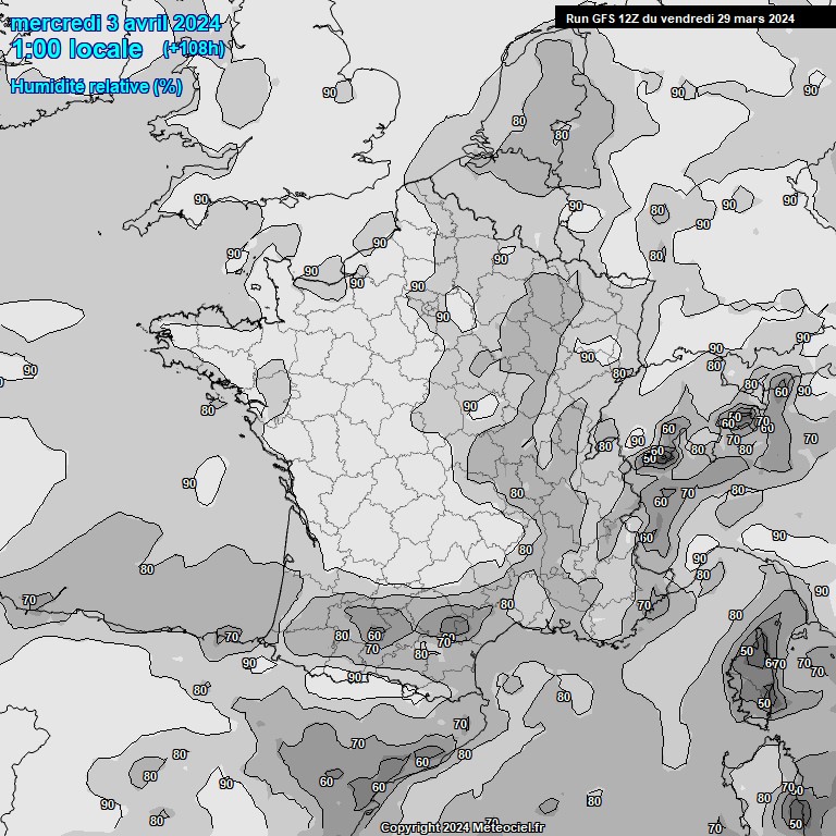 Modele GFS - Carte prvisions 