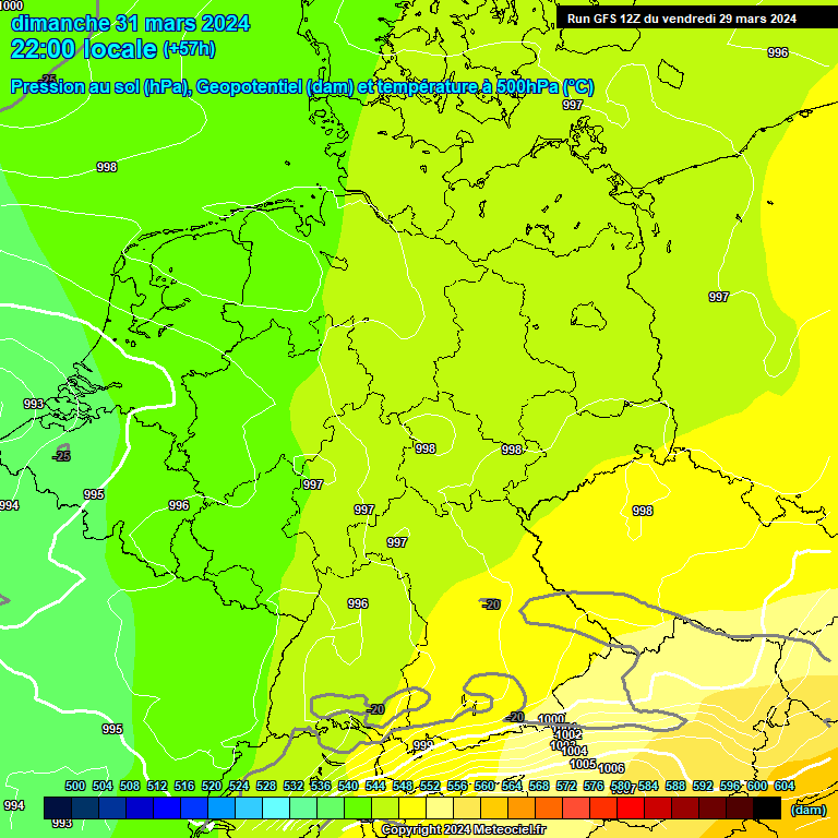 Modele GFS - Carte prvisions 