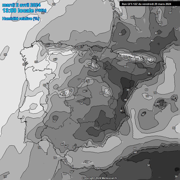 Modele GFS - Carte prvisions 