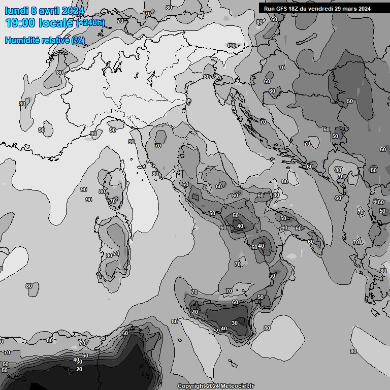 Modele GFS - Carte prvisions 