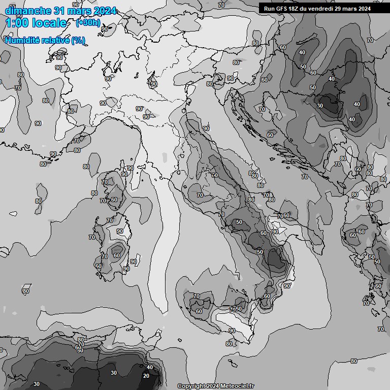 Modele GFS - Carte prvisions 