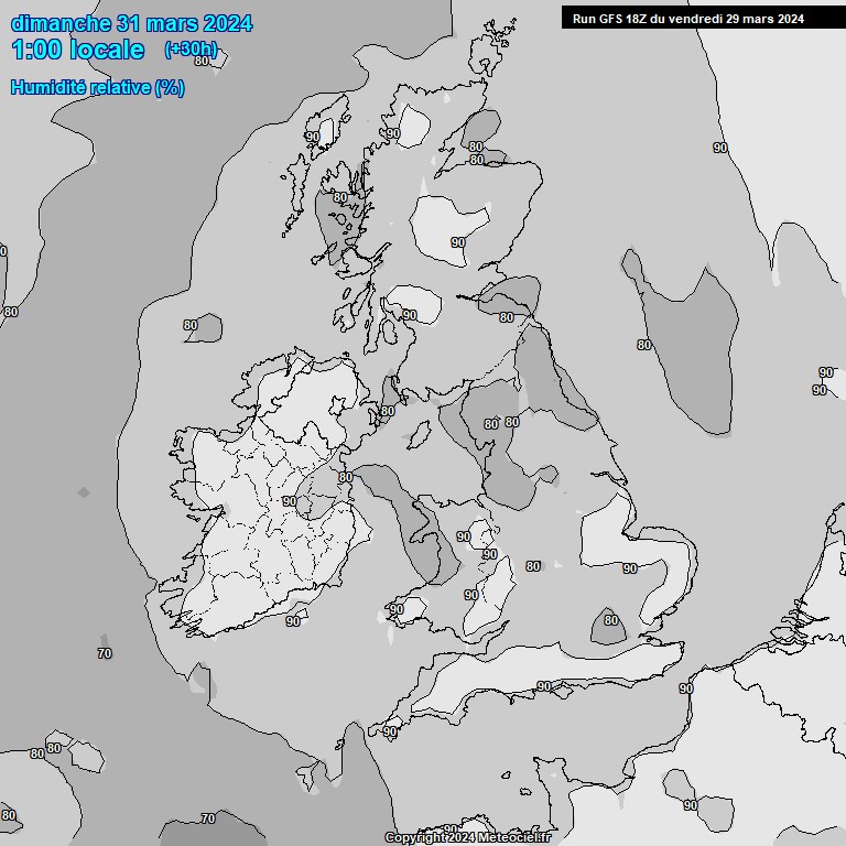 Modele GFS - Carte prvisions 