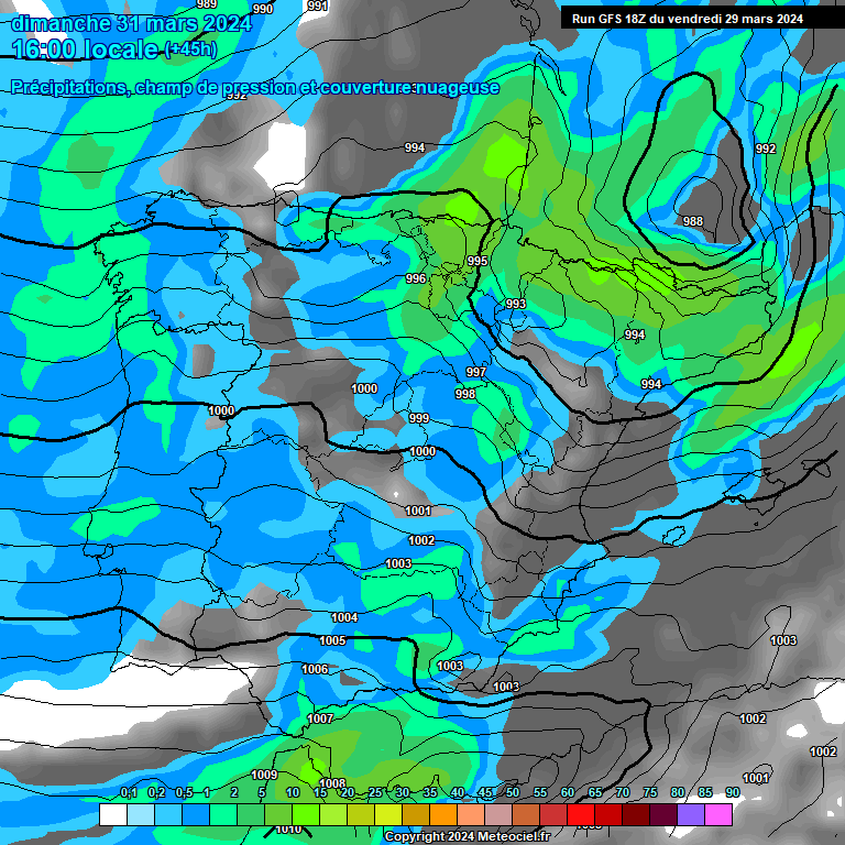 Modele GFS - Carte prvisions 