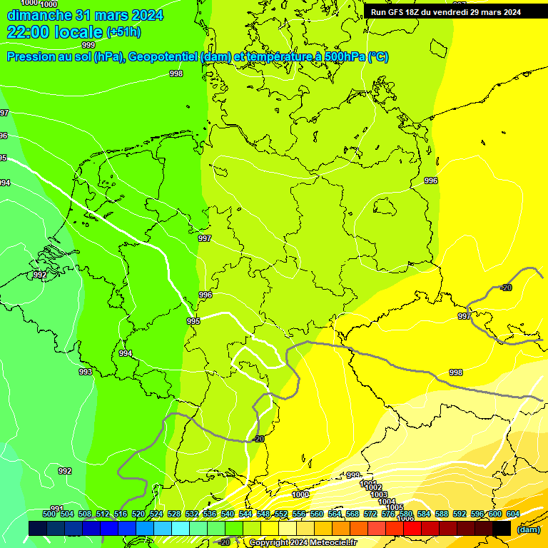 Modele GFS - Carte prvisions 