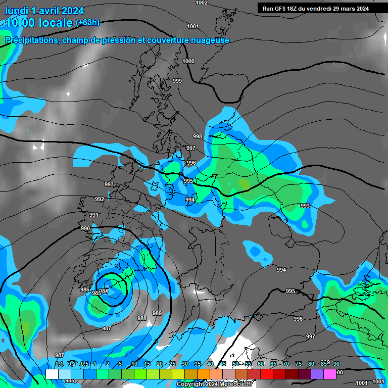 Modele GFS - Carte prvisions 