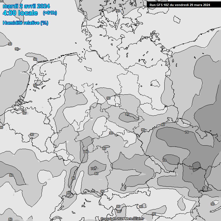 Modele GFS - Carte prvisions 