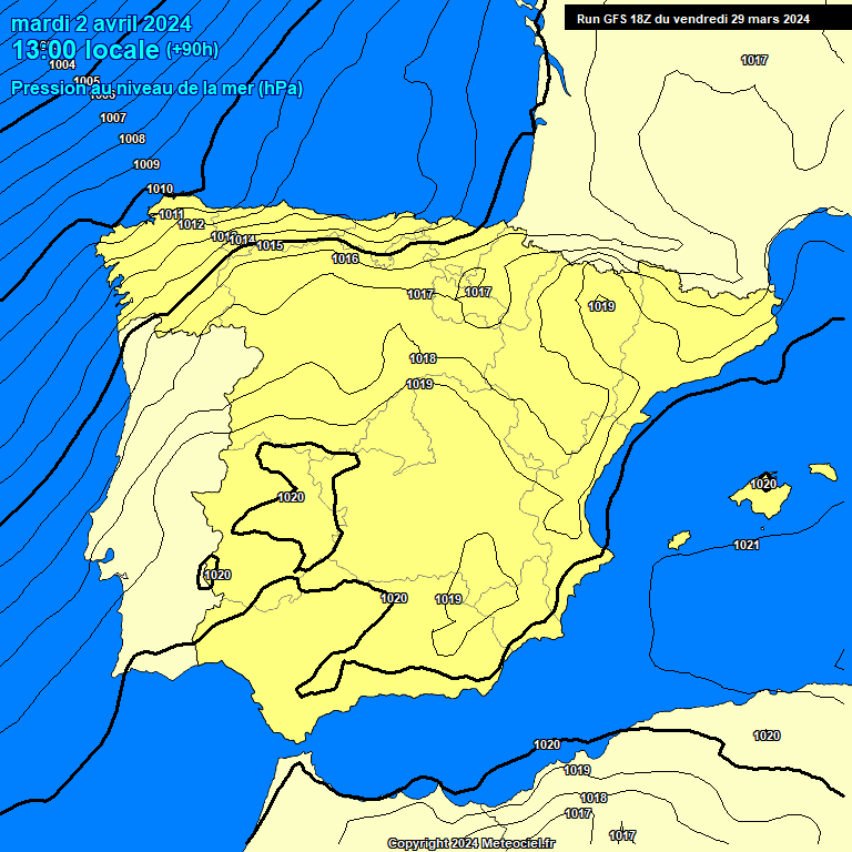 Modele GFS - Carte prvisions 