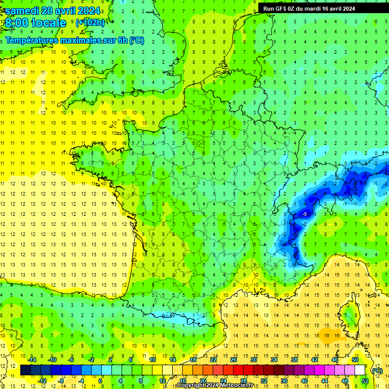 Modele GFS - Carte prvisions 