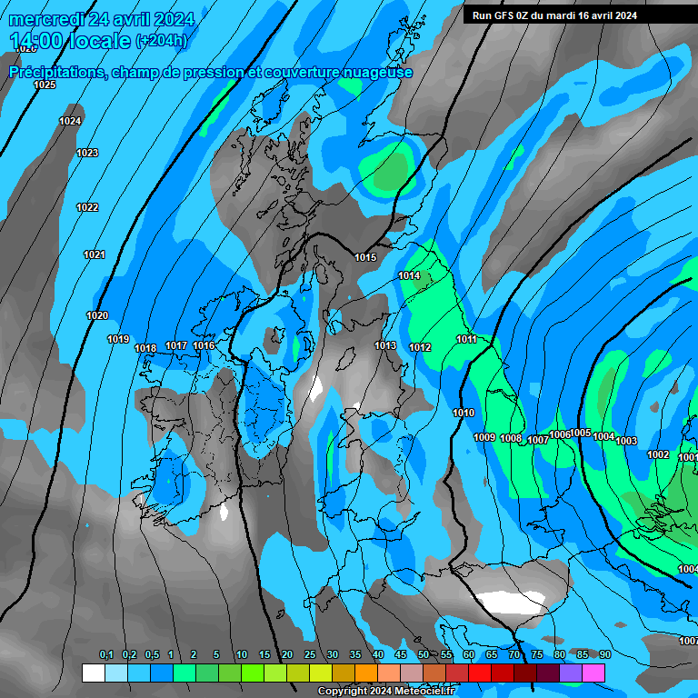 Modele GFS - Carte prvisions 