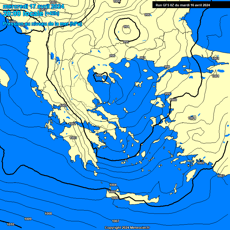 Modele GFS - Carte prvisions 