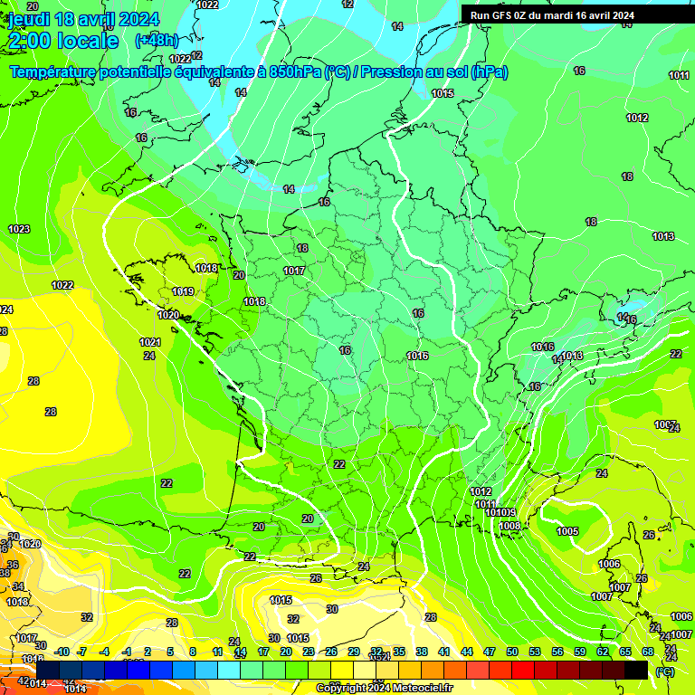 Modele GFS - Carte prvisions 