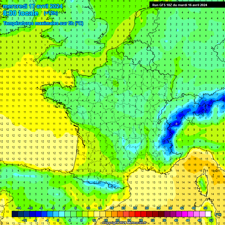 Modele GFS - Carte prvisions 