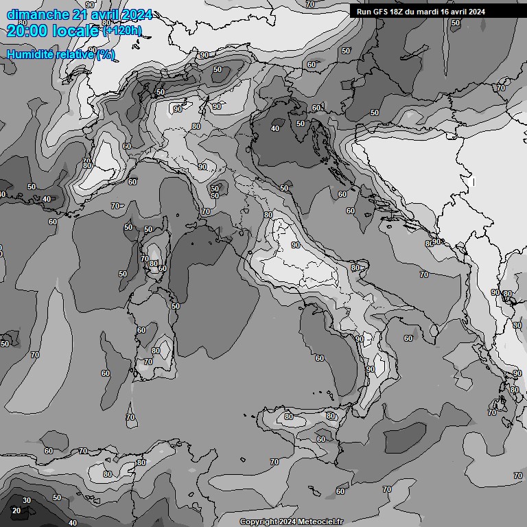 Modele GFS - Carte prvisions 