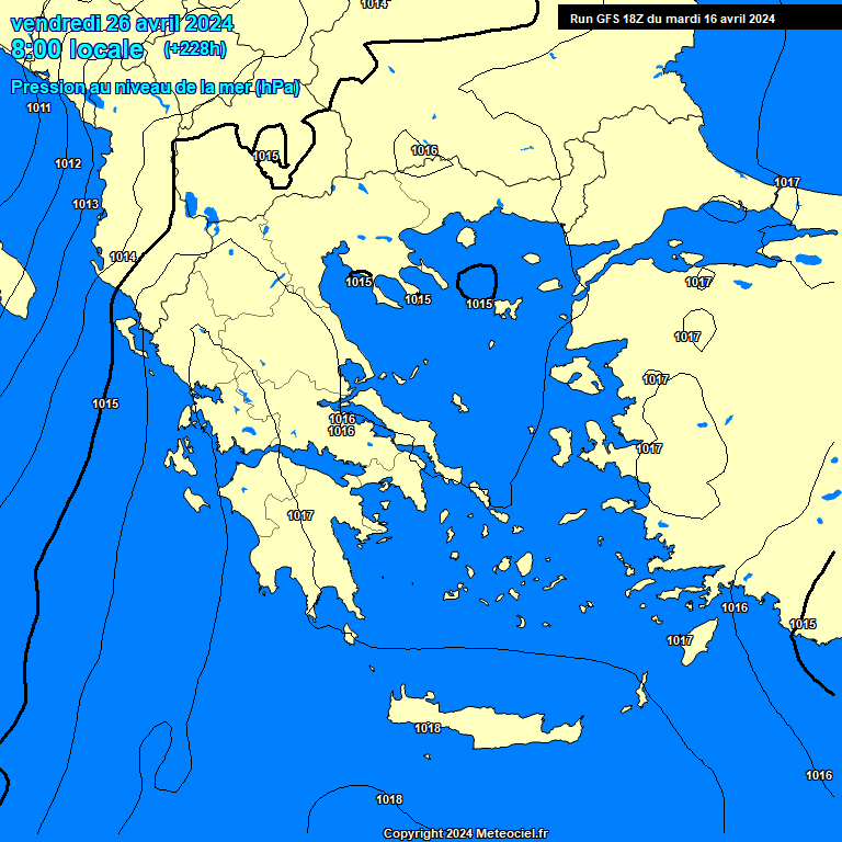 Modele GFS - Carte prvisions 