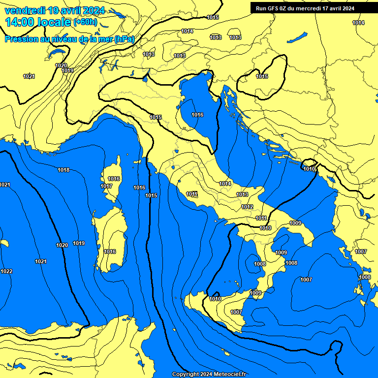 Modele GFS - Carte prvisions 