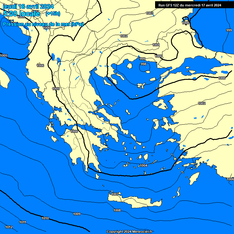 Modele GFS - Carte prvisions 