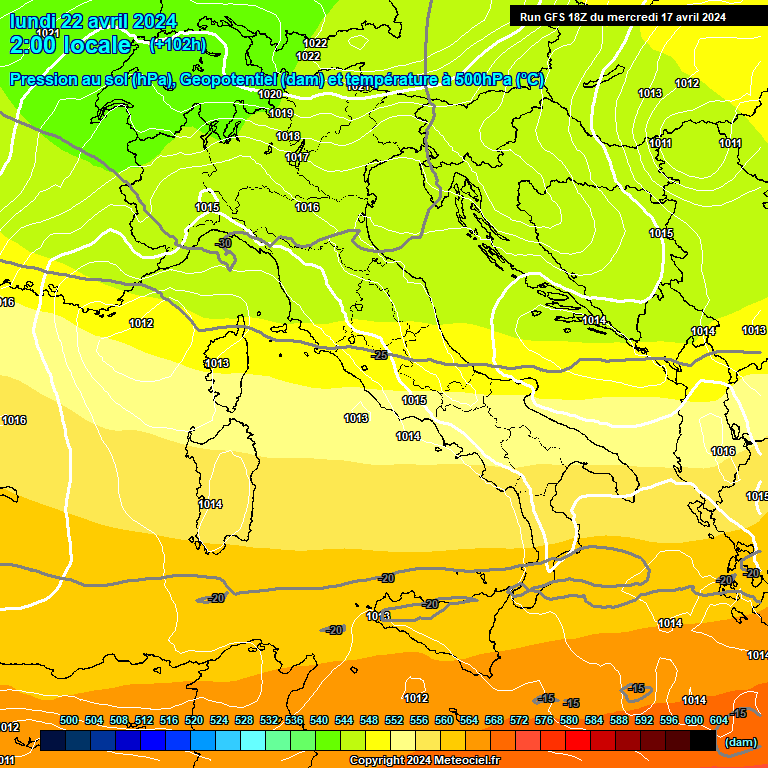 Modele GFS - Carte prvisions 