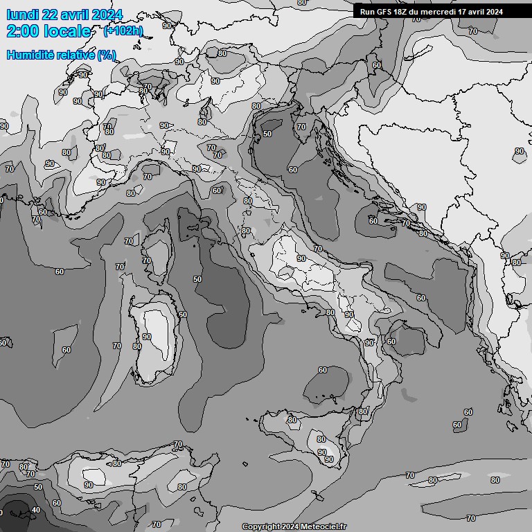 Modele GFS - Carte prvisions 