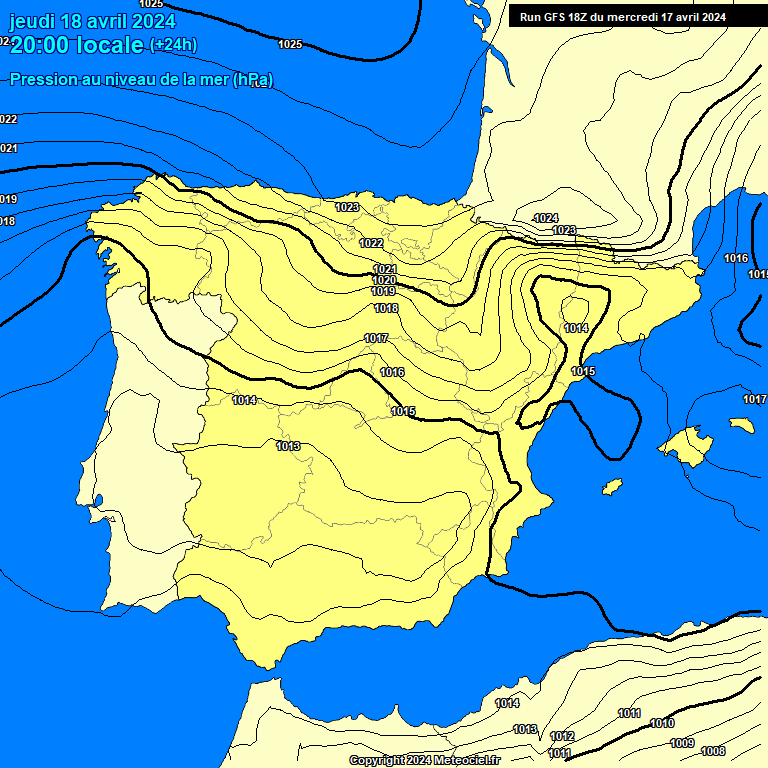 Modele GFS - Carte prvisions 