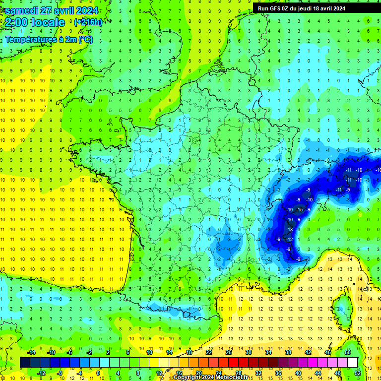 Modele GFS - Carte prvisions 