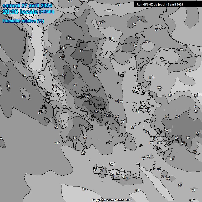 Modele GFS - Carte prvisions 