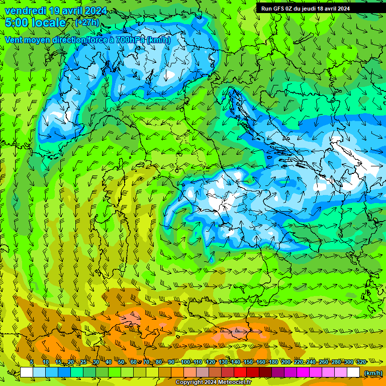 Modele GFS - Carte prvisions 