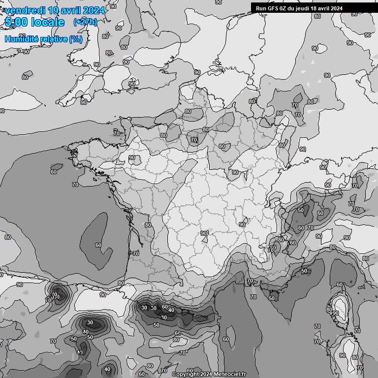 Modele GFS - Carte prvisions 