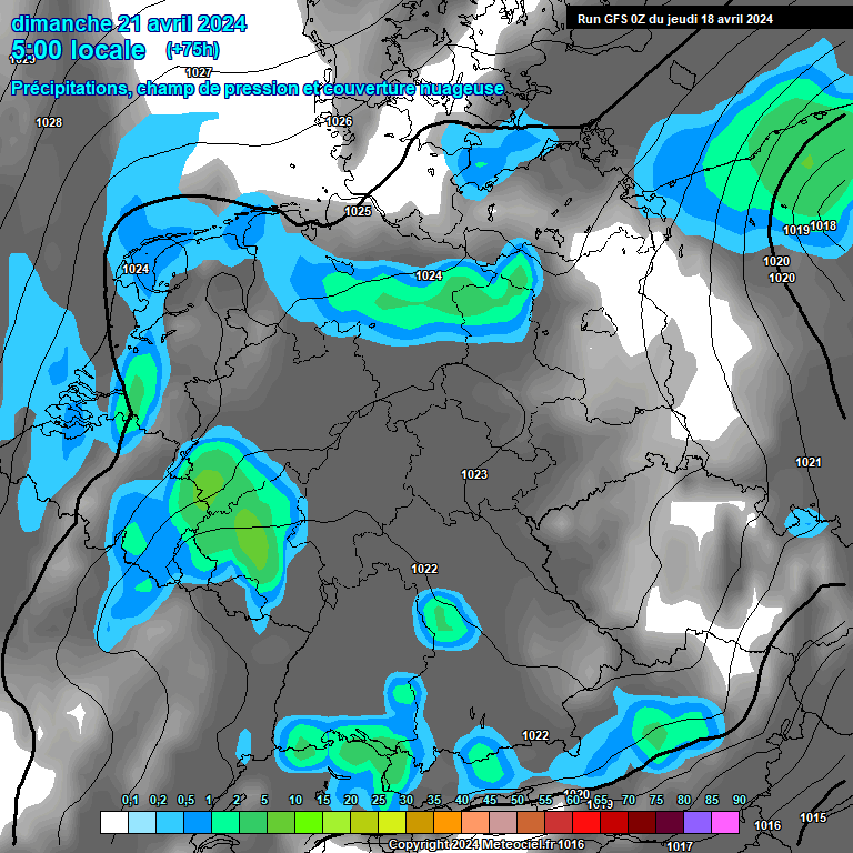 Modele GFS - Carte prvisions 