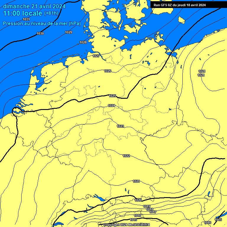 Modele GFS - Carte prvisions 