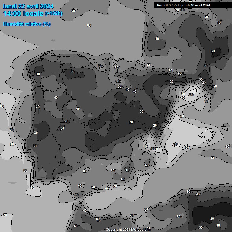 Modele GFS - Carte prvisions 