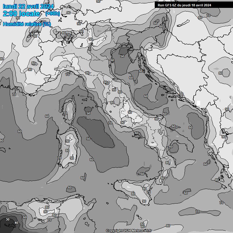 Modele GFS - Carte prvisions 