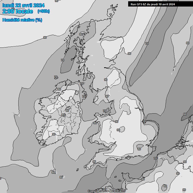 Modele GFS - Carte prvisions 