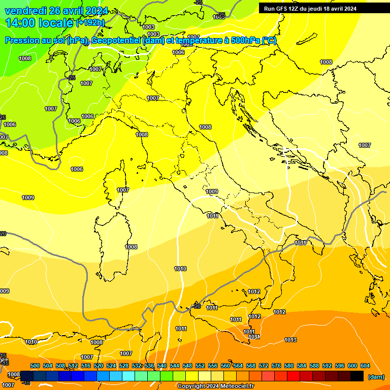 Modele GFS - Carte prvisions 