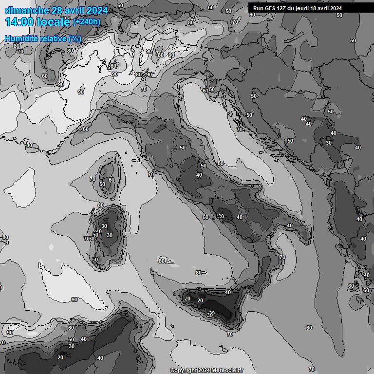 Modele GFS - Carte prvisions 