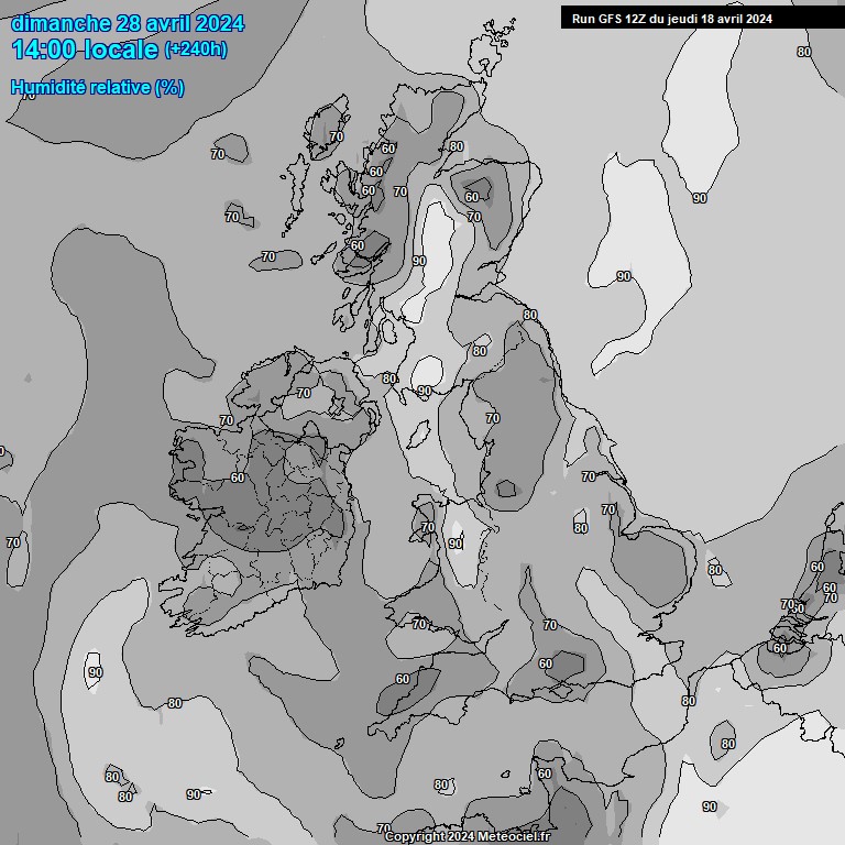 Modele GFS - Carte prvisions 