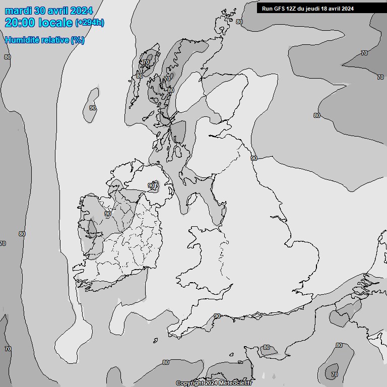 Modele GFS - Carte prvisions 