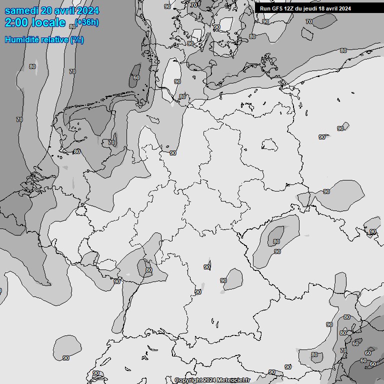 Modele GFS - Carte prvisions 