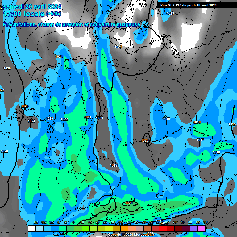 Modele GFS - Carte prvisions 