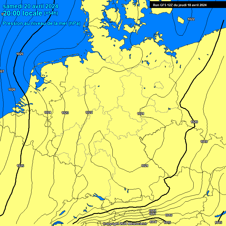 Modele GFS - Carte prvisions 