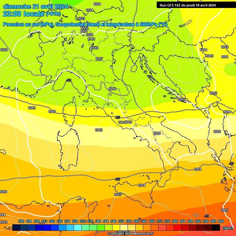 Modele GFS - Carte prvisions 