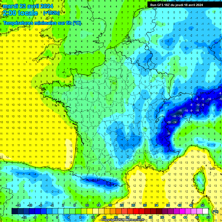 Modele GFS - Carte prvisions 