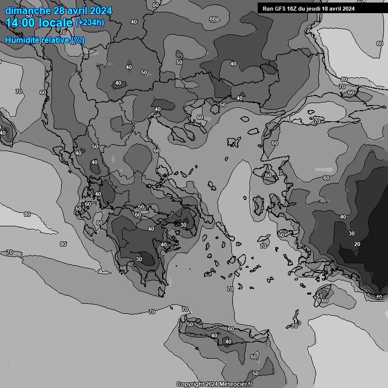 Modele GFS - Carte prvisions 