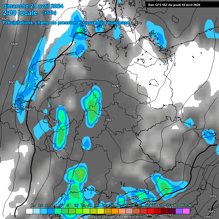 Modele GFS - Carte prvisions 